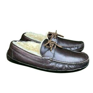 UGG Byron Brown Leather Slippers Loafers Model 5161 Men’s 11 Leather Sheepskin